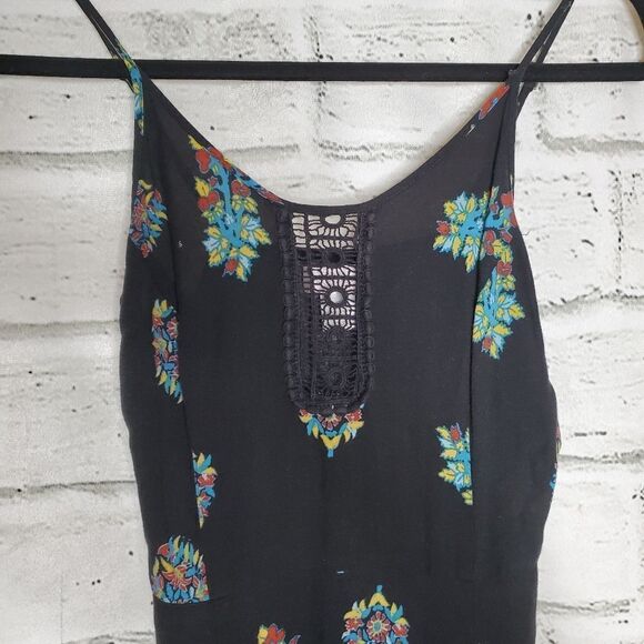 Band of gypsies floral spaghetti strap maxi dress xs black - Picture 4 of 14